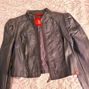 Faux leather coat